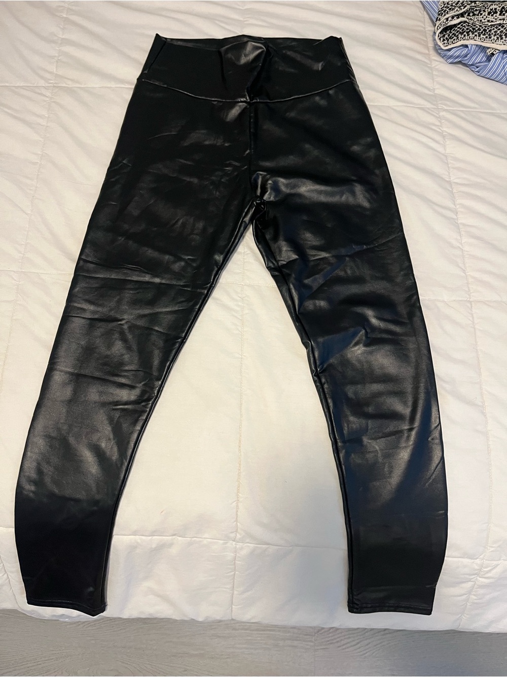 High-Waist Black Faux Leather Leggings